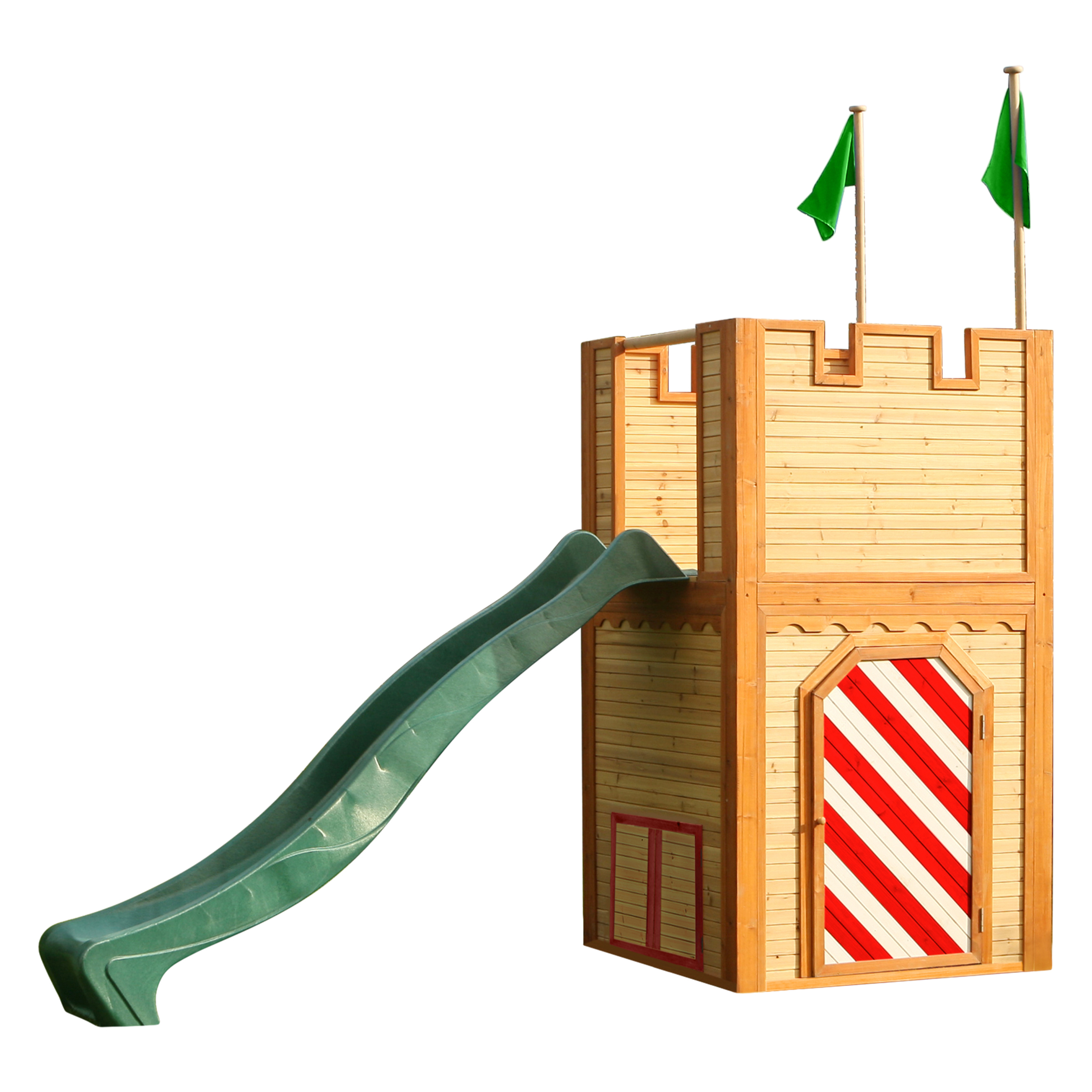 AXI Arthur Playhouse Brown/Red - Green Slide-8717973935254 AXI Arthur Playhouse Brown/Red - Green Slide