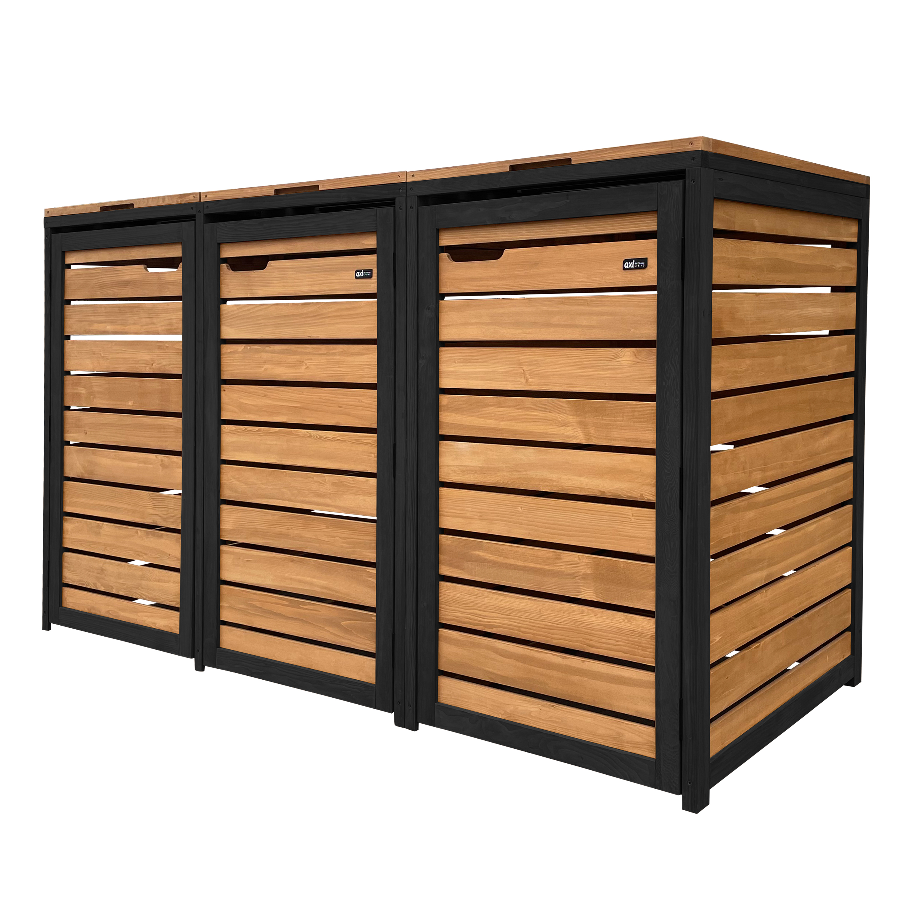 AXI Lex Wooden Bin Storage Brown/Black - 3 bins