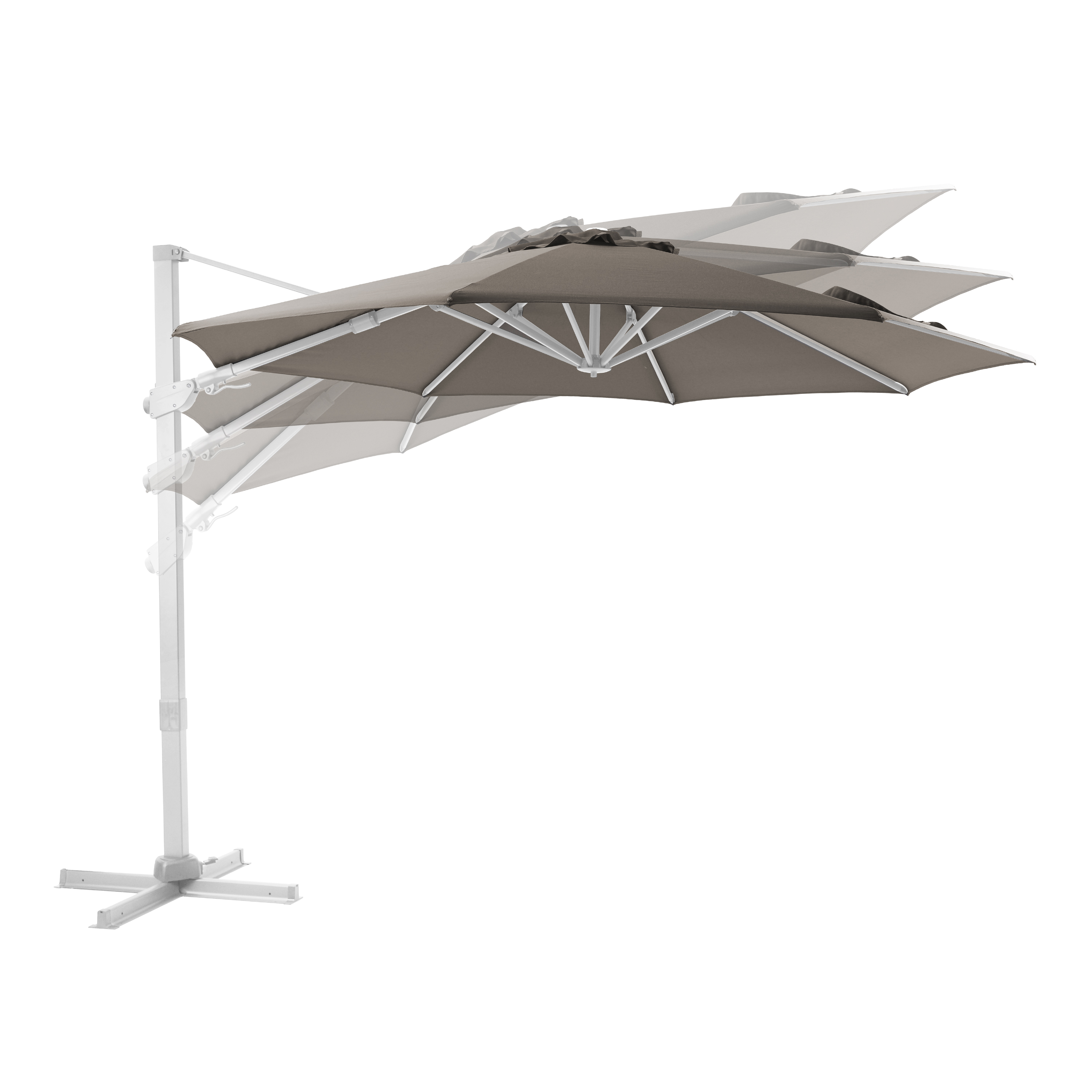 AXI Cyrus Premium Zweefparasol Ã˜ 300cm Wit/taupe