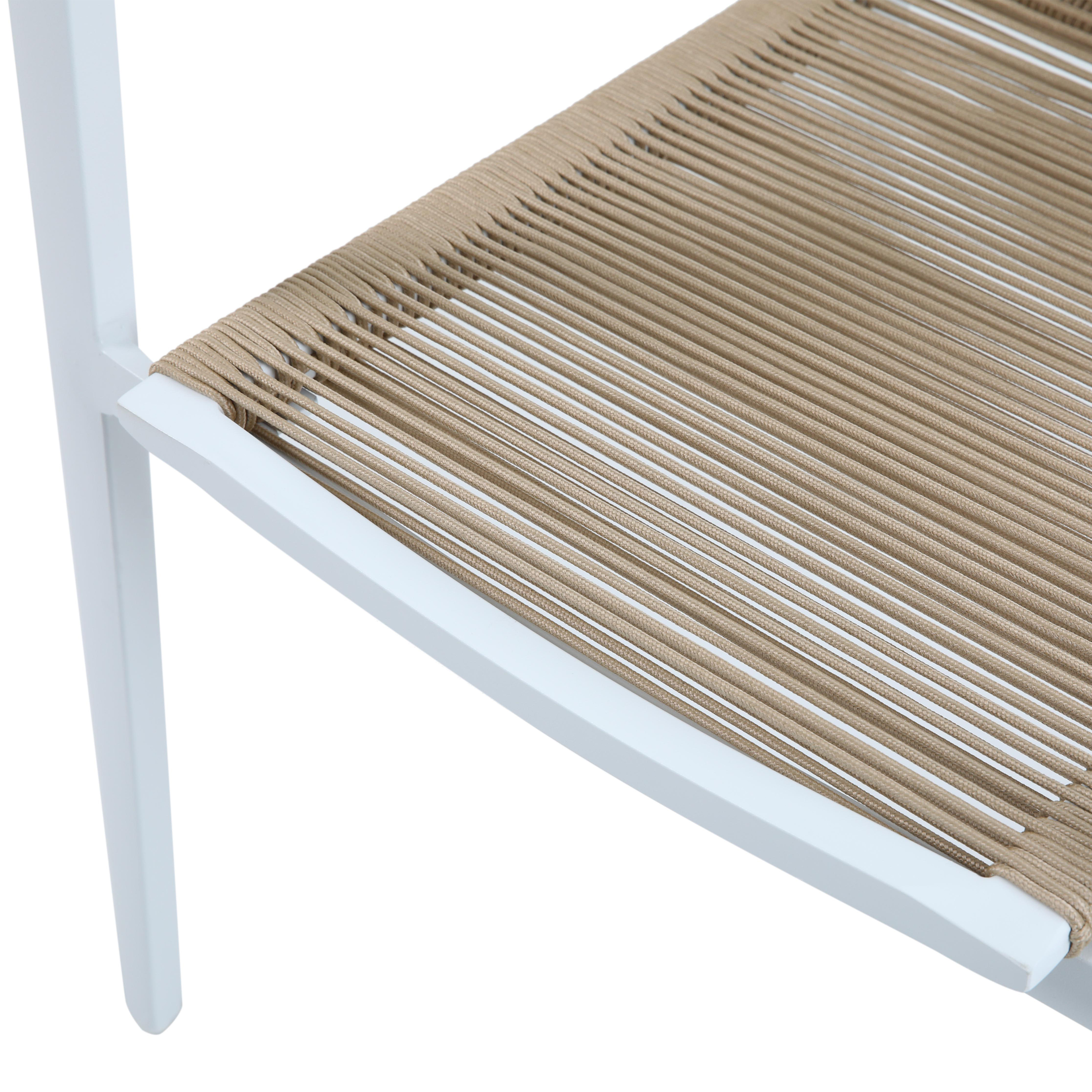 AXI Zora Garden Set with 4 Chairs White with Wood-Look PSPC-8720365062728 AXI Zora Garden Set with 4 Chairs White with Wood-Look PSPC
