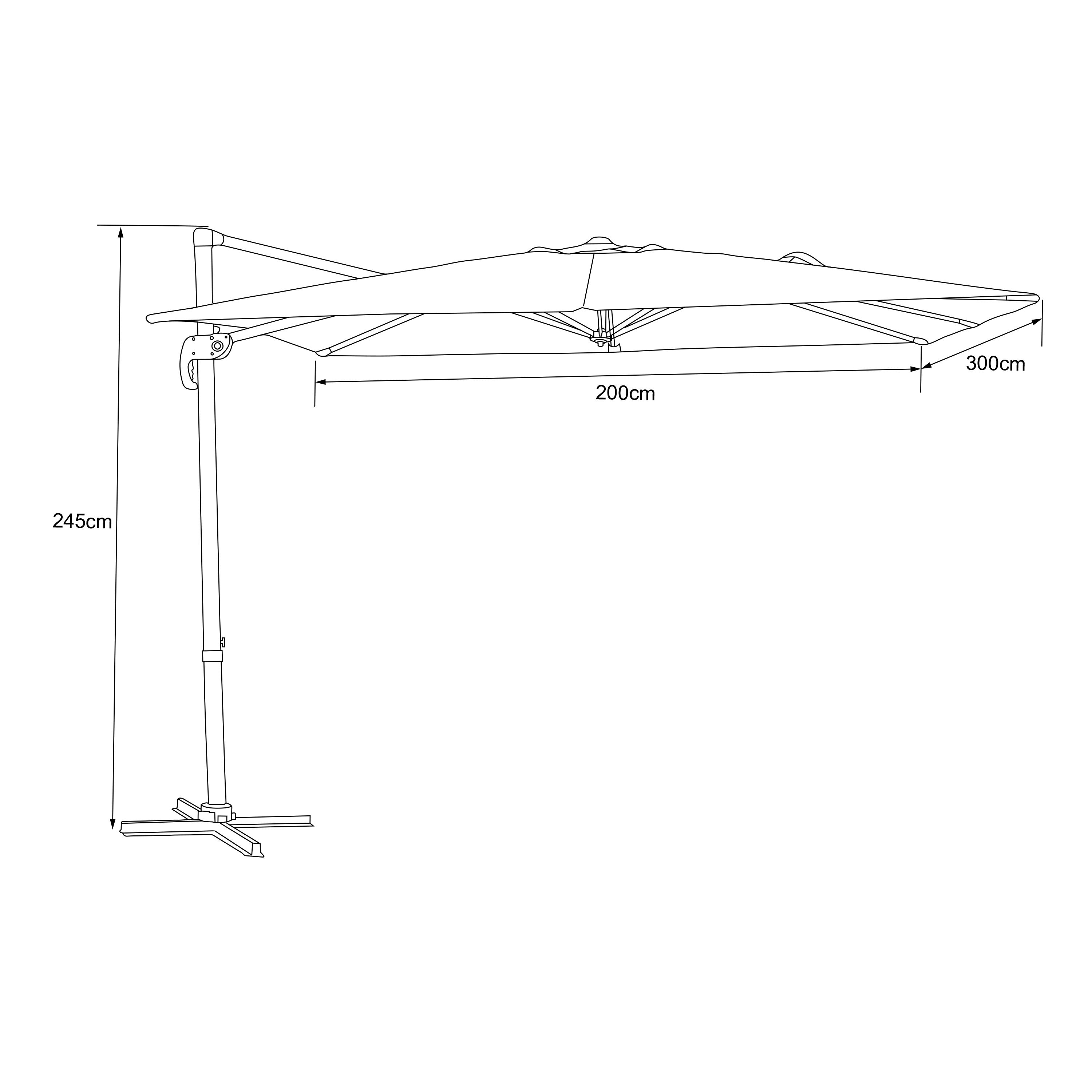 AXI Coco Floating Parasol 200x300 White/Beige 