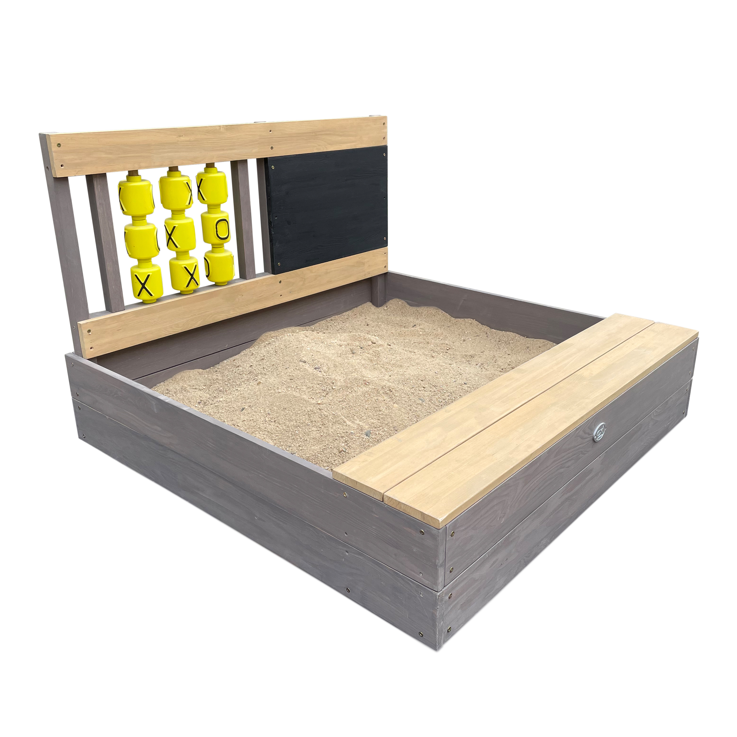 AXI Kitty Sandbox with Tic Tac Toe - 100 x 100 cm - Grey/Brown