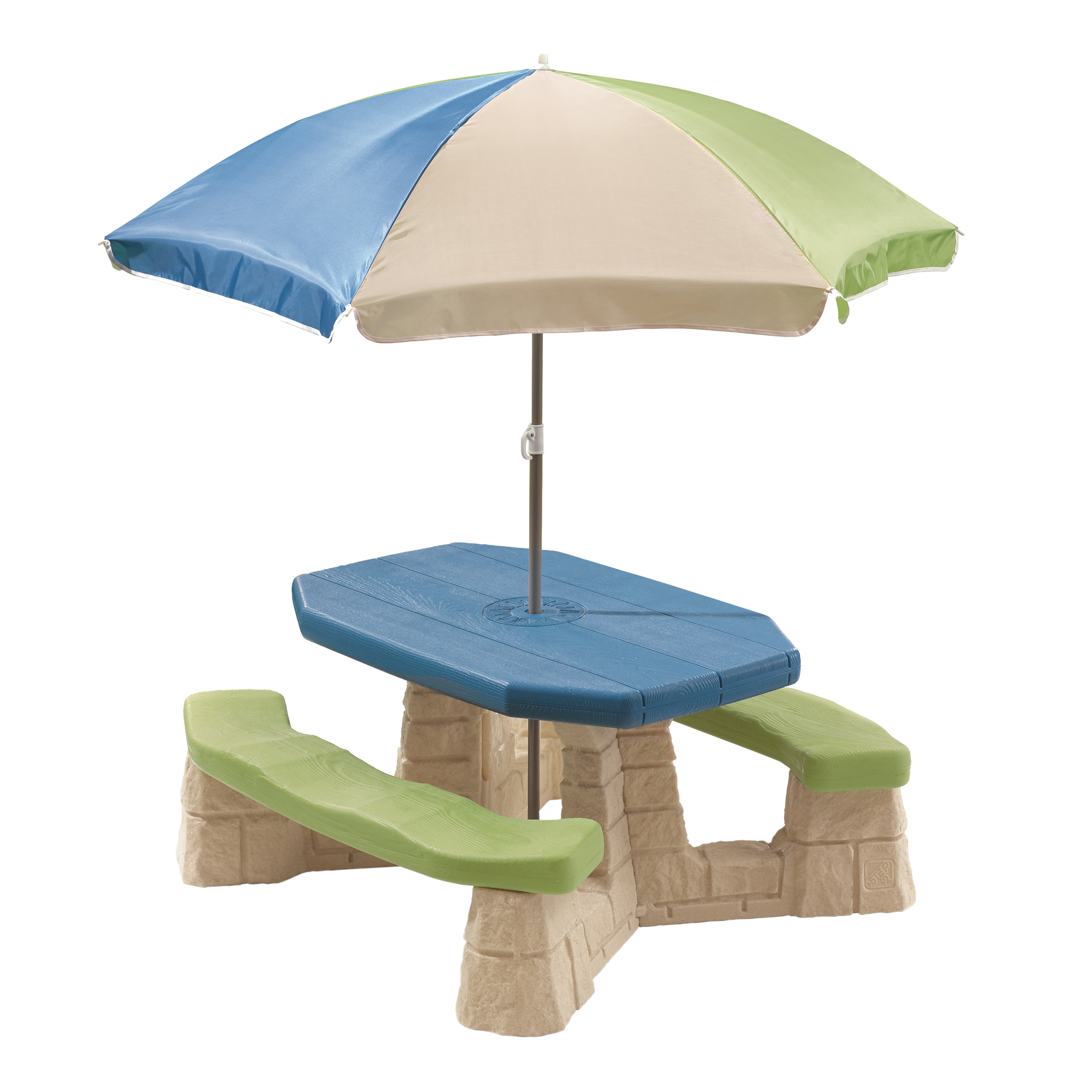Step2 Naturally Playful Picnic Table with Umbrella Green/Blue