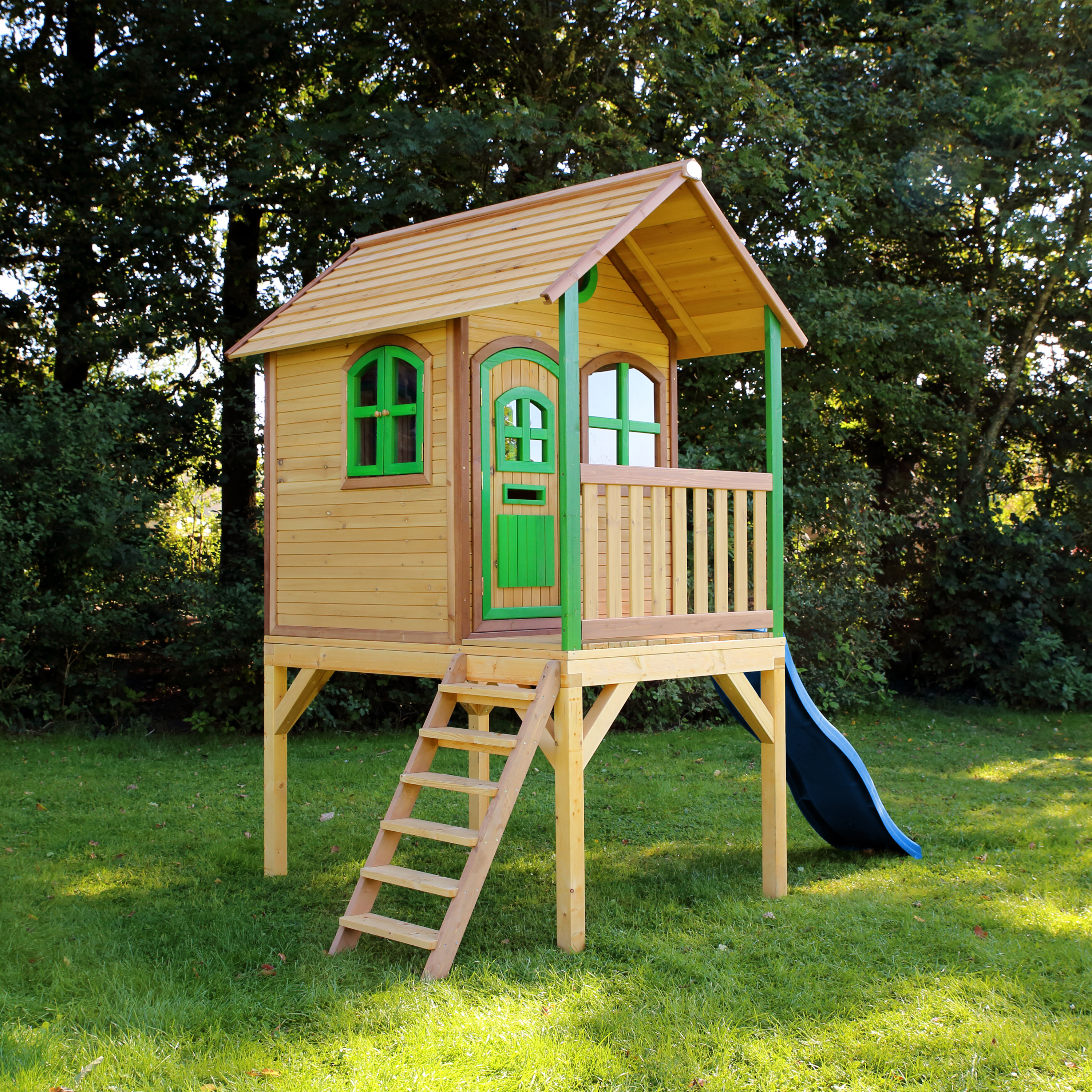 AXI Laura Playhouse Brown/green - Blue Slide