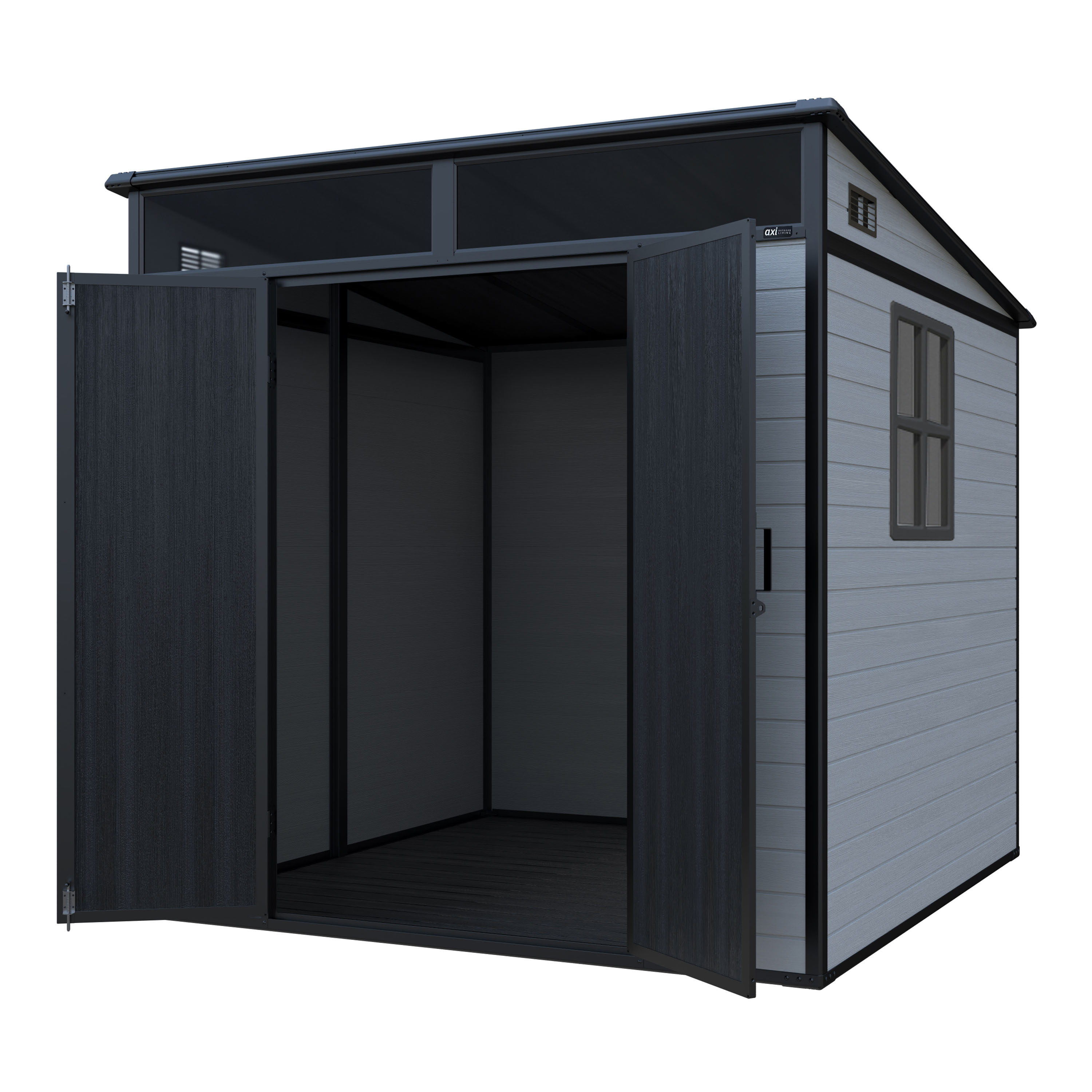 AXI Axel Plastic Garden Storage Shed 215 x 206 x 204 cm - Grey