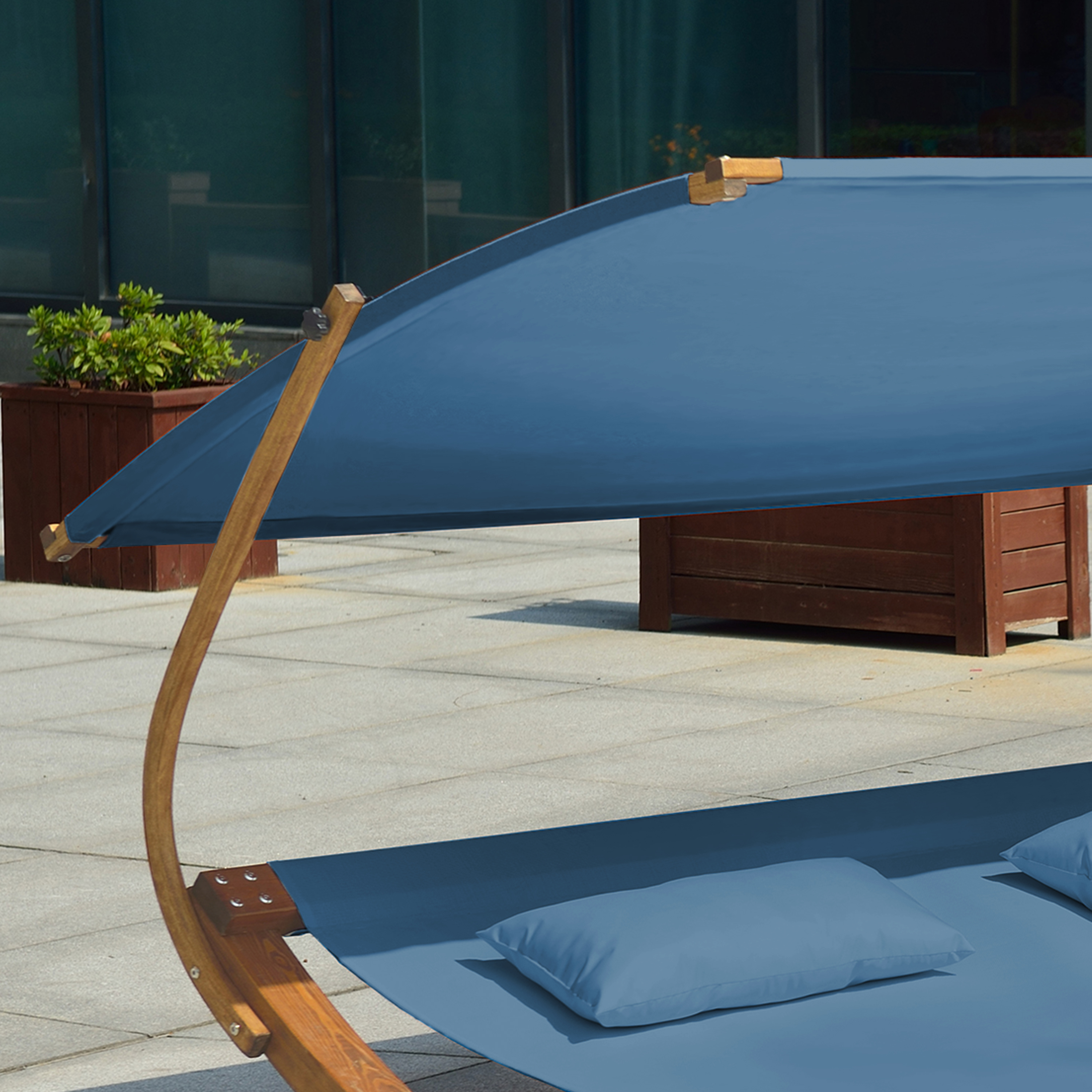 AXI Mallorca Tweepersoons ligbed met zonnescherm Blauw-8720365060908 AXI Mallorca Tweepersoons ligbed met zonnescherm Blauw