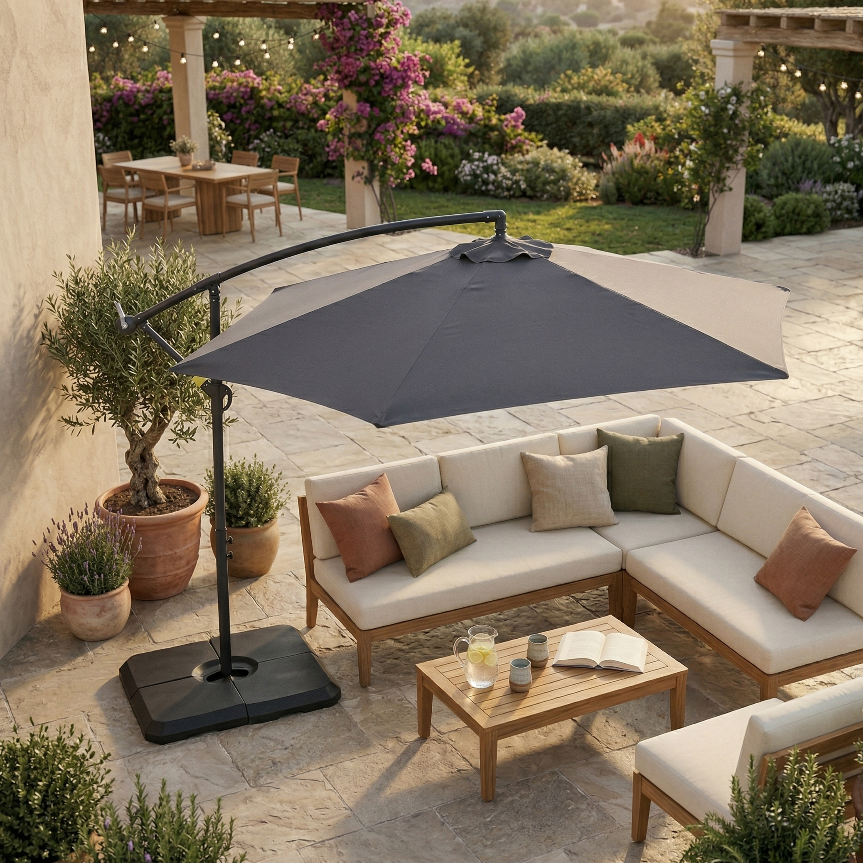 AXI Dion Cantilever Parasol Ø 300cm Anthracite/Grey