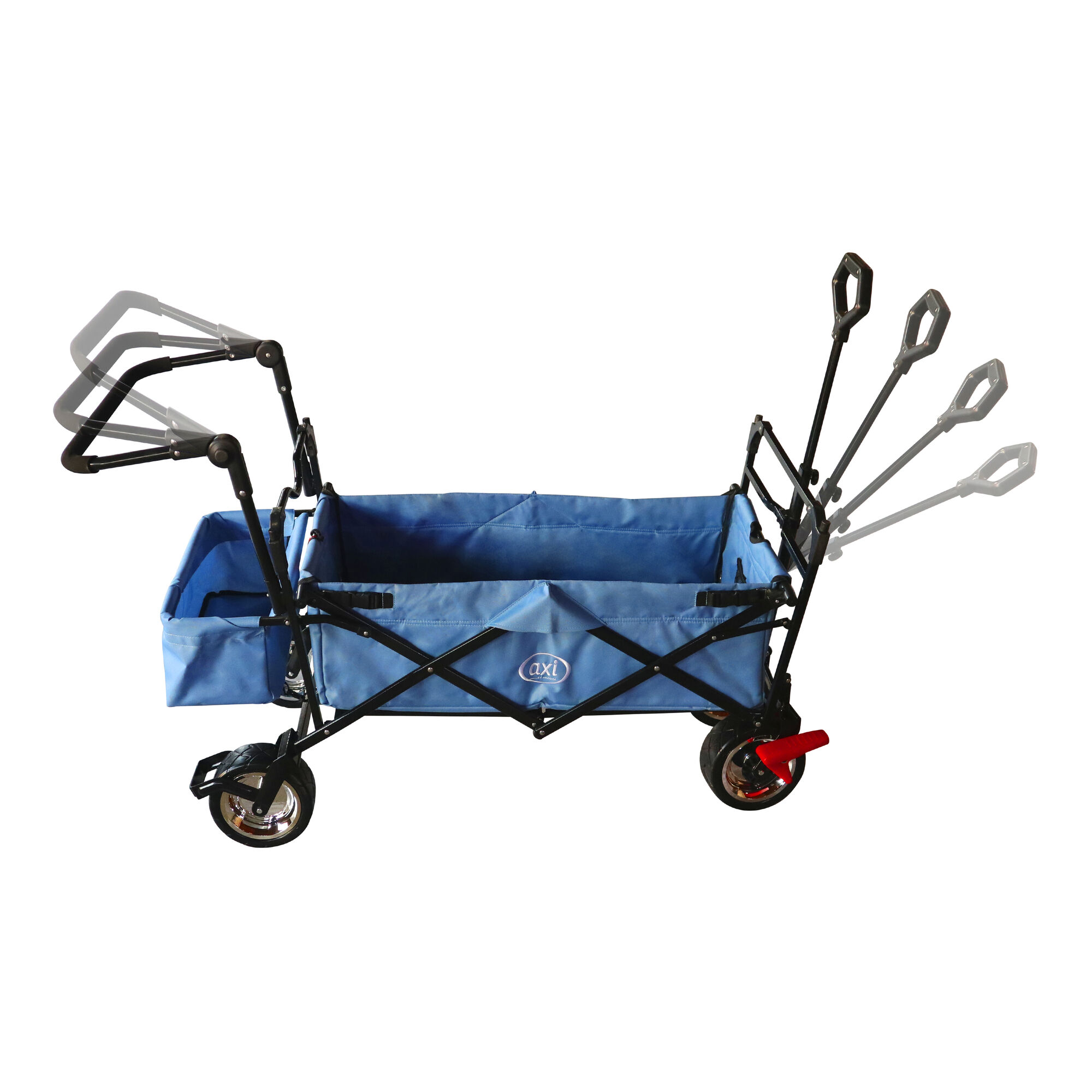 AXI AB210 Opvouwbare Bolderwagen met dak. tas. rem en duwstang Blauw