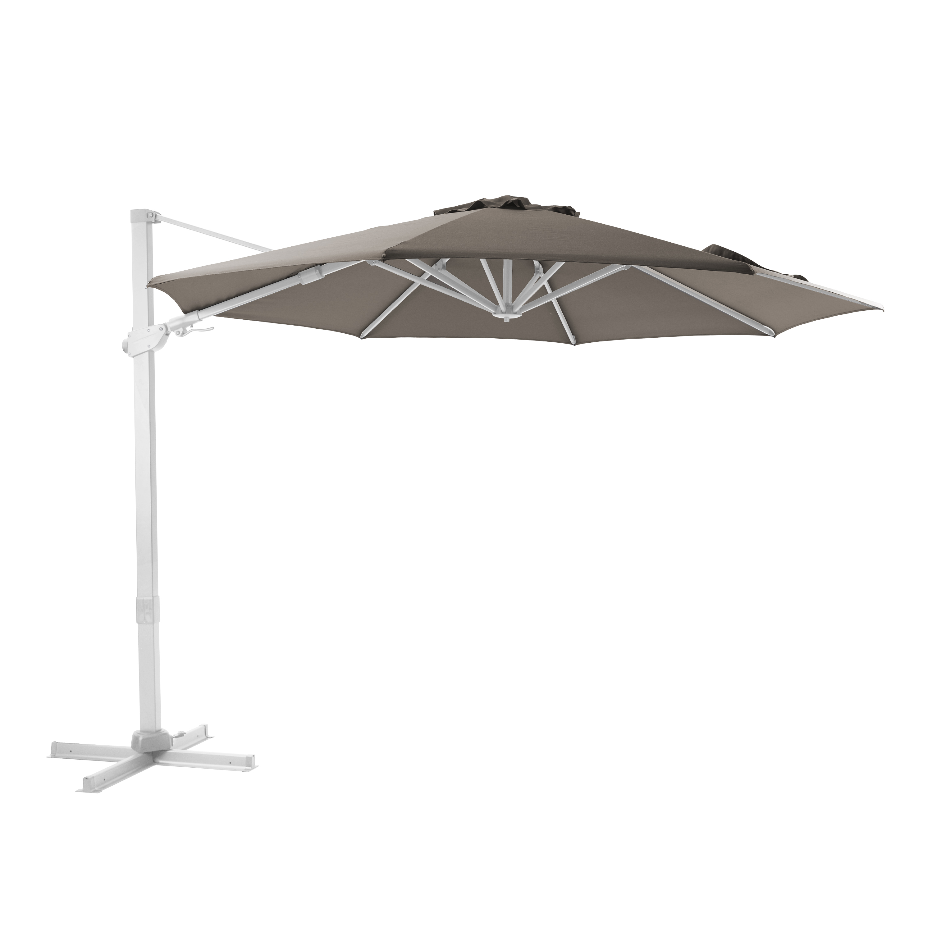 AXI Cyrus Premium Cantilever Parasol Ø 300cm Round - White/Taupe