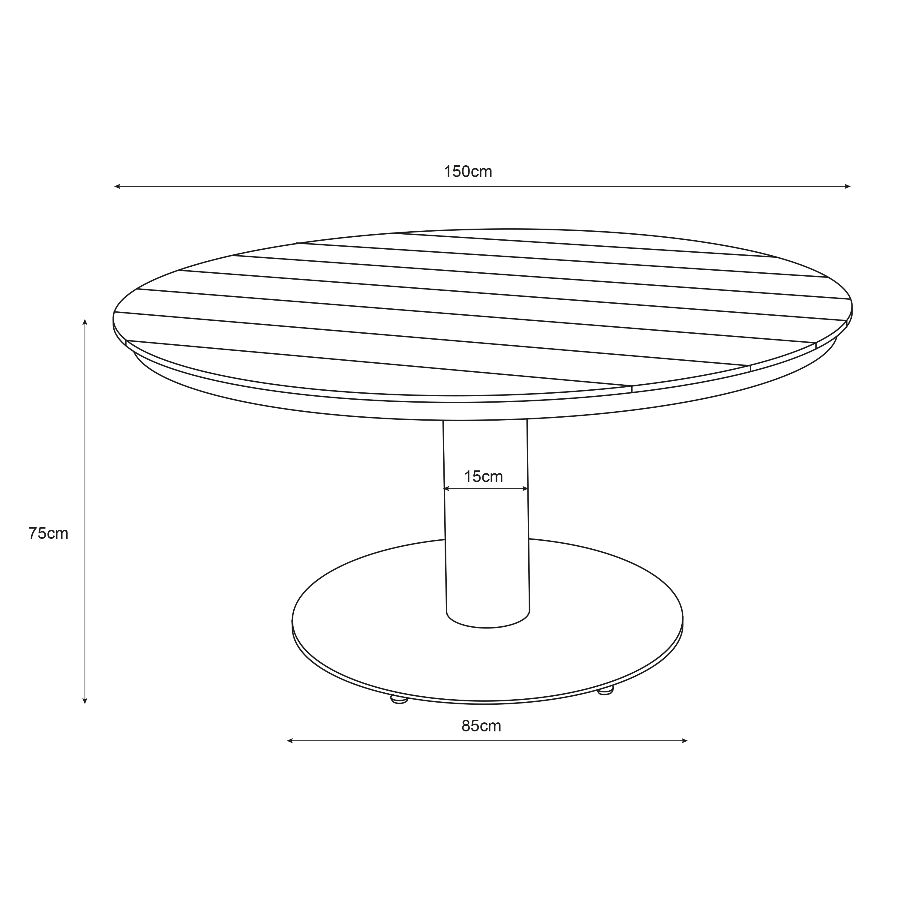 AXI Jay Dining Garden Table Anthracite with Polywood in Wood Effect