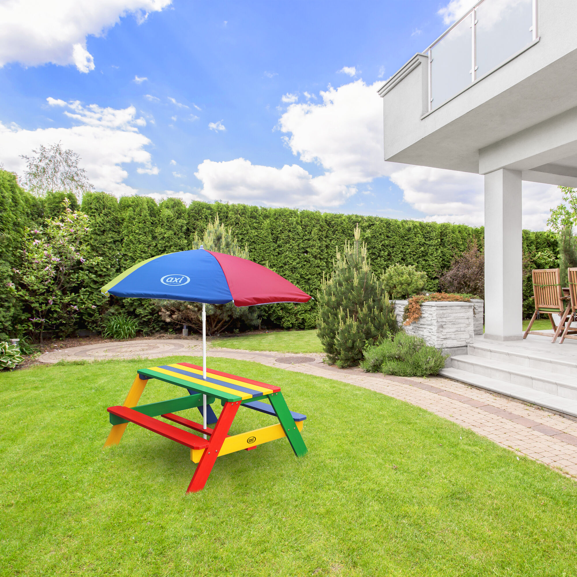 AXI Nick Picknicktafel Regenboog - Parasol Regenboog