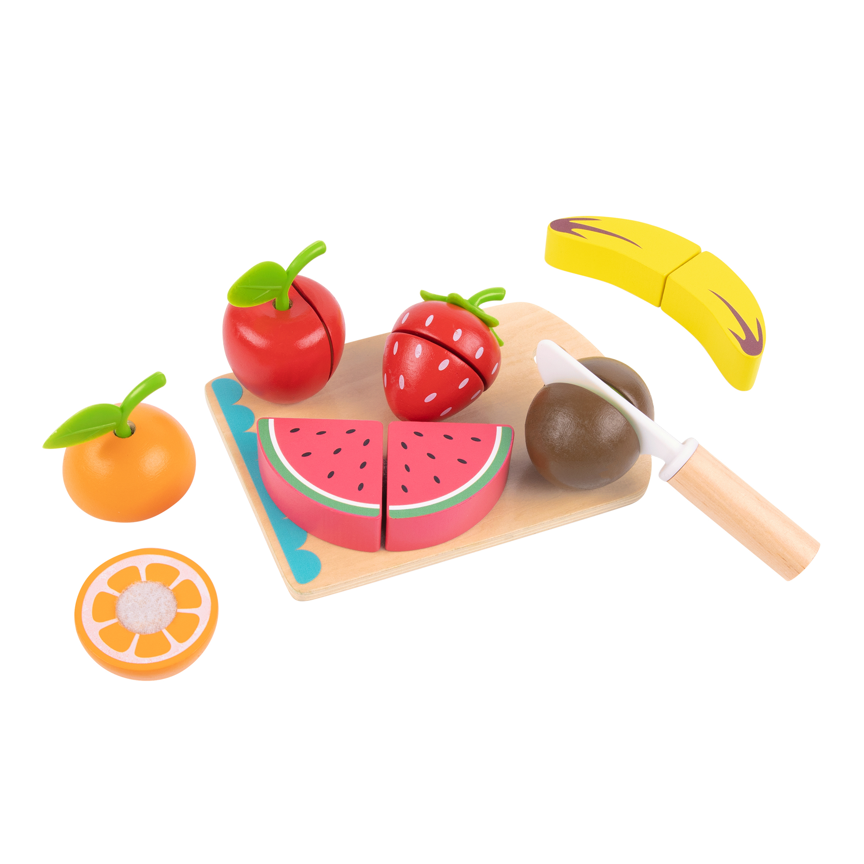 Tooky Toy Träskärning Lek Set Frukt