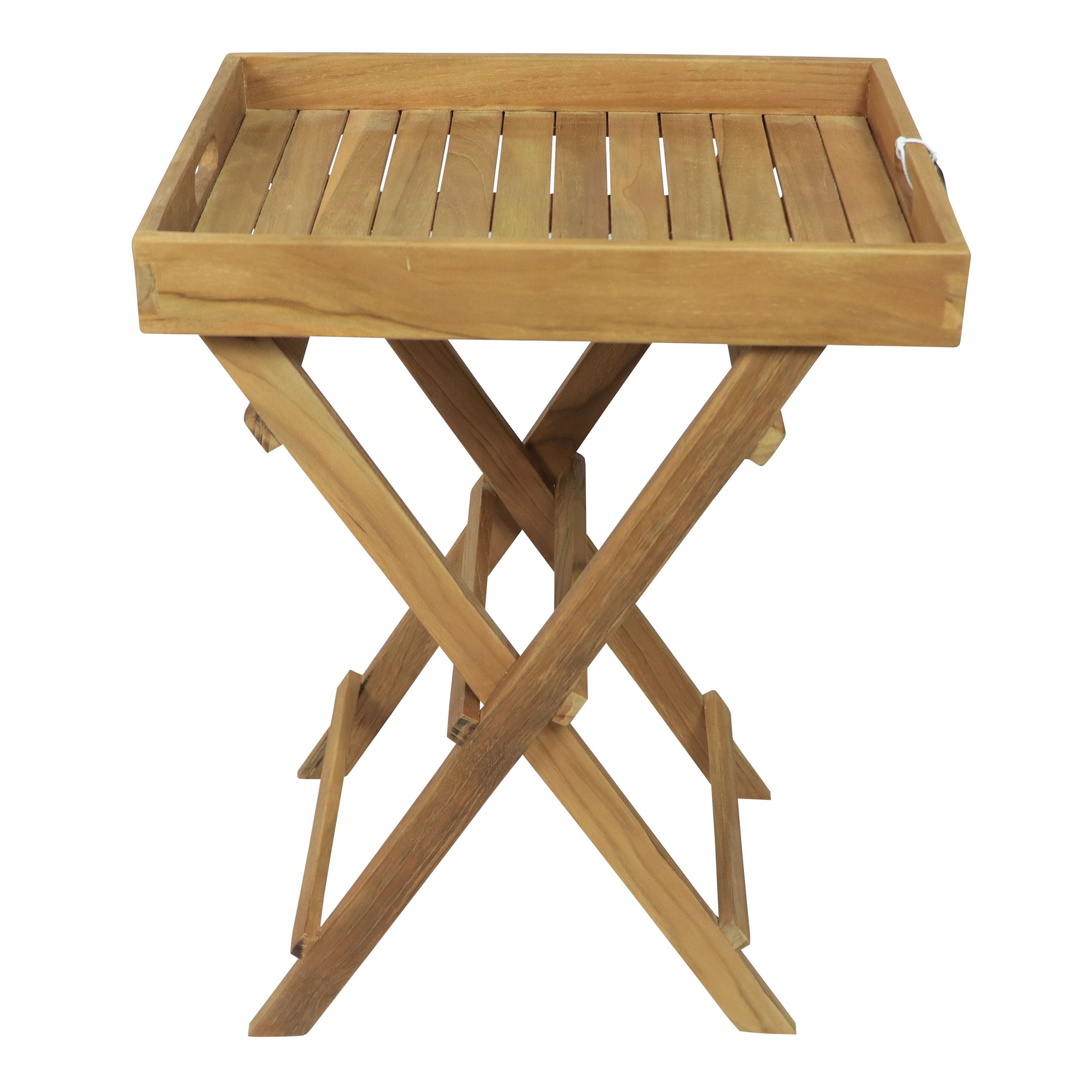 AXI Inda Teak Side Table Folding with Removable Tray