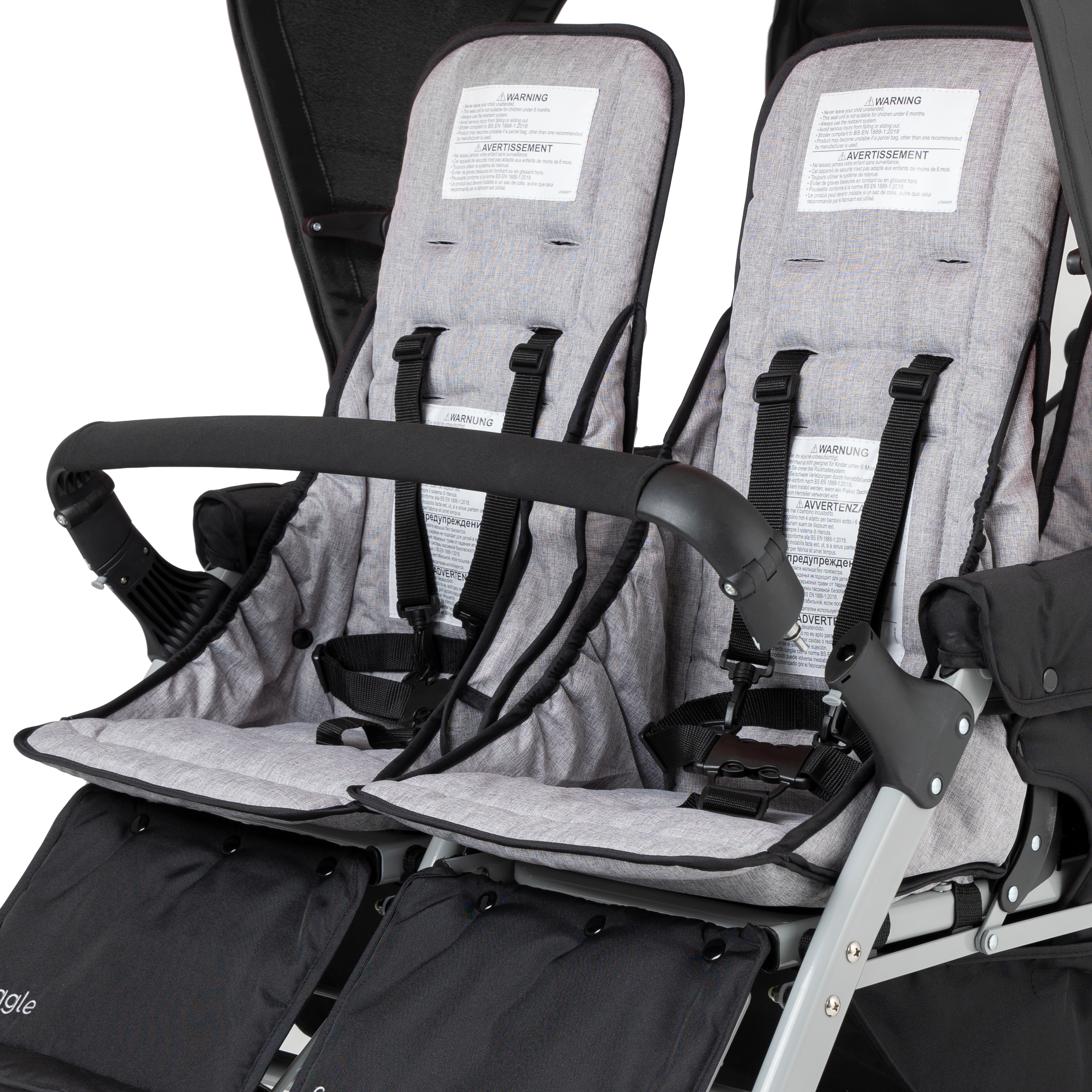 Gaggle Jamboree Folding Stroller for 6 children - Black-0849801015208 Gaggle Jamboree Folding Stroller for 6 children - Black