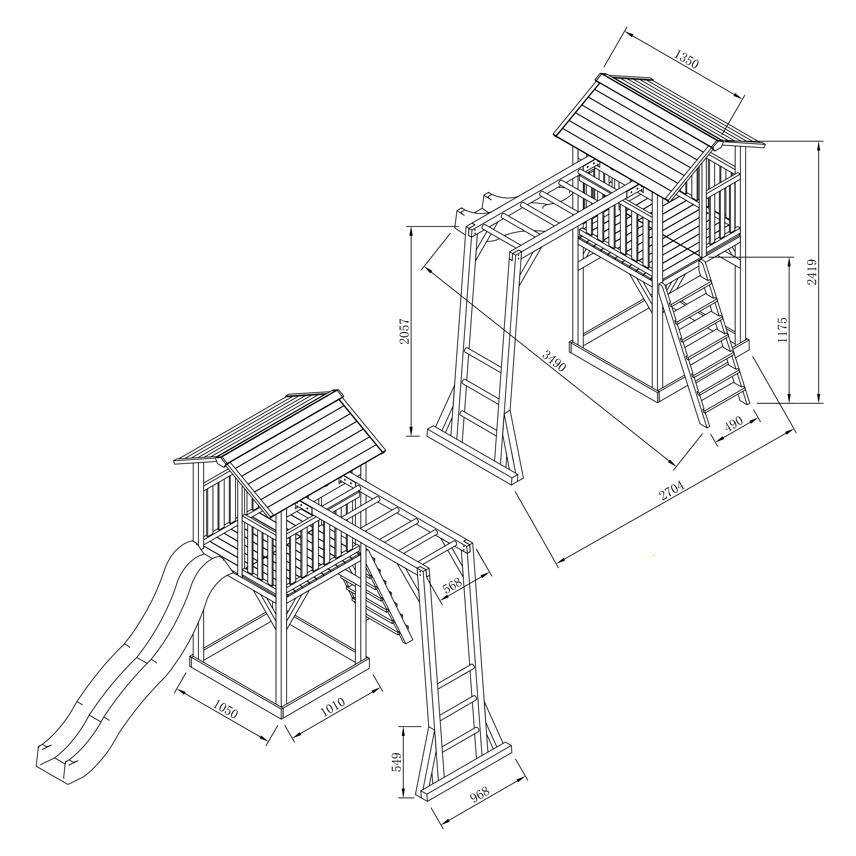 AXI Beach Tower with Climbing Frame Grey/White - Blue Slide