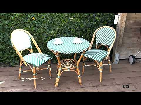 AXI Jacqueline Rattan Bistro Set - Grön/Vit AXI Jacqueline Rattan Bistro Set - Grön/Vit