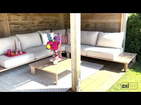 AXI Avery Loungeset med sidobord - Woodlook/Beige AXI Avery Loungeset med sidobord - Woodlook/Beige