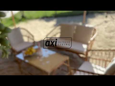 AXI Mary Rotting Loungeset i 4 delar med soffa, bord och 2 stolar Natur/vit AXI Mary Rotting Loungeset i 4 delar med soffa, bord och 2 stolar Natur/vit
