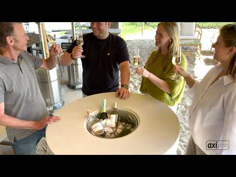 AXI Brandon 2-i-1 ståbord / sidobord & kylare – Kalkstenslook