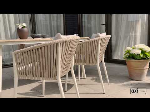 AXI Chay Trädgårds Matgrupp med 8 stolar - Beige med trälook Polywood